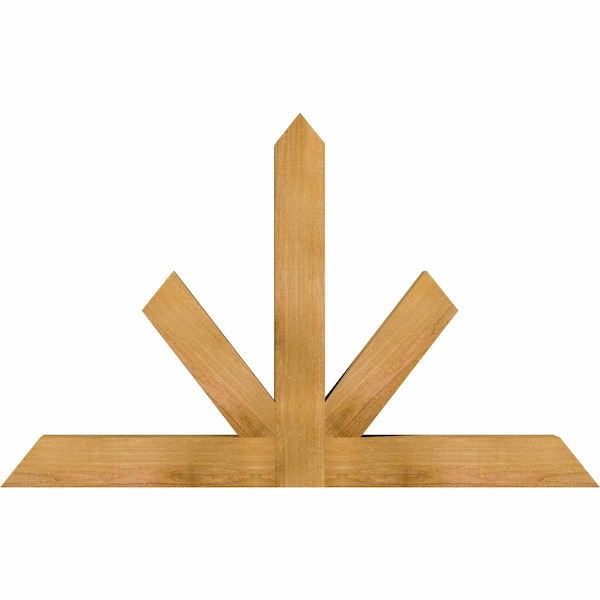 Ekena Millwork Saratoga Rough Sawn Timber Gable Bracket, Western Red Cedar, 48"W x 30"H x 4"D x 4"F, 15/12 Pitch GBW048X30X0404SAR00RWR - main